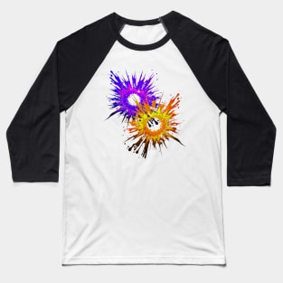 Abstract Colourful Reaction, Explosion Of Colour Baseball T-Shirt